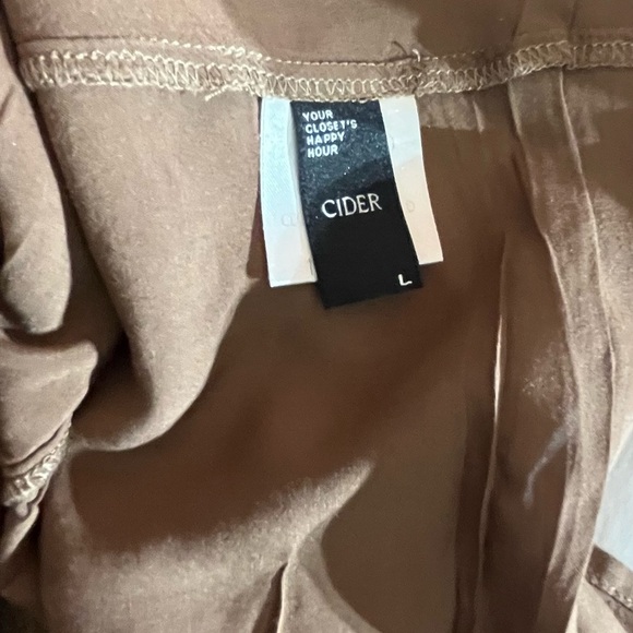 Cider SOLID LACE boho festival TIERED MAXI DRESS Brown size Large - Picture 9 of 10